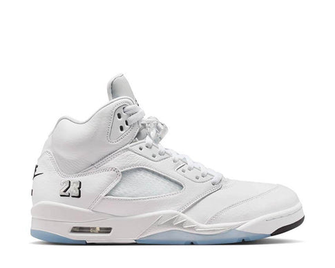 Air Jordan 5 Retro OG White Metallic blanc et argent — sneakers retro homme premium