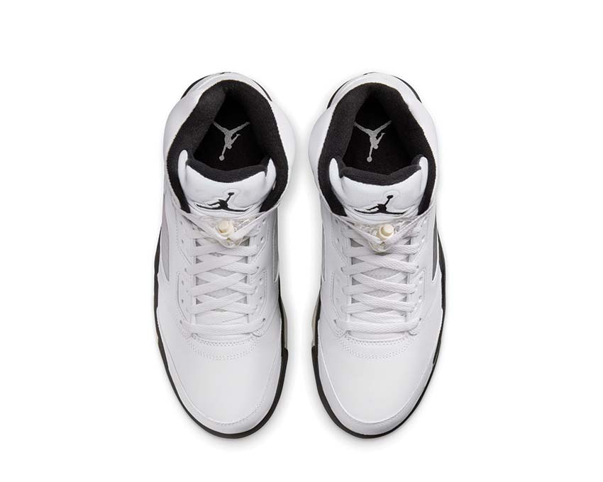 Jordan Air Jordan 5 Retro White and Black White Black Sail Metallic Silver dettaglio — tomaia mesh 3M