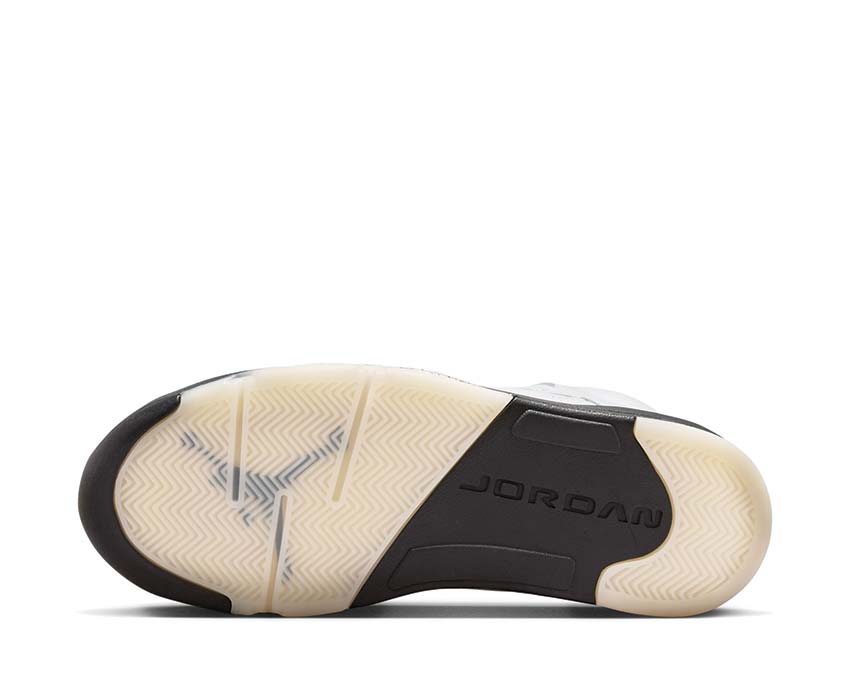 Jordan Air Jordan 5 Retro White and Black White Black Sail Metallic Silver — vista posteriore