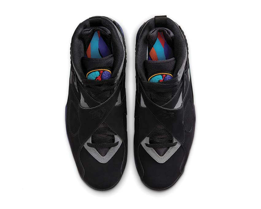 Air Jordan 8 Retro Aqua — vue trois quarts bleu aqua Jordan 8