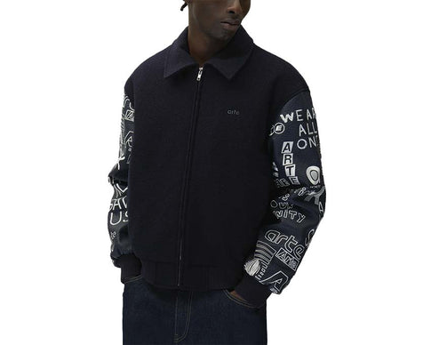 Arte Art Saves College Jacket — chaqueta hombre college bordados