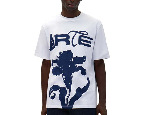 Arte Big Flower T-shirt White — t-shirt homme grande fleur imprimée