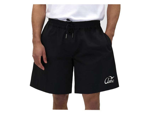 Arte Birds Logo Shorts Negro — shorts hombre con bordado de pájaros