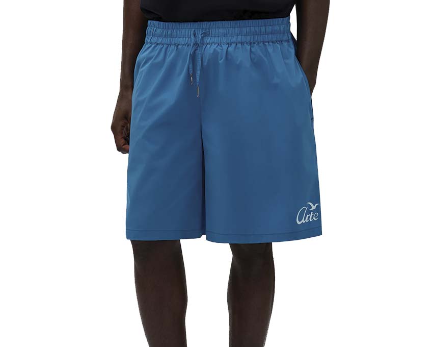 Arte Birds Logo Shorts Bleu vue latérale — short homme coupe décontractée