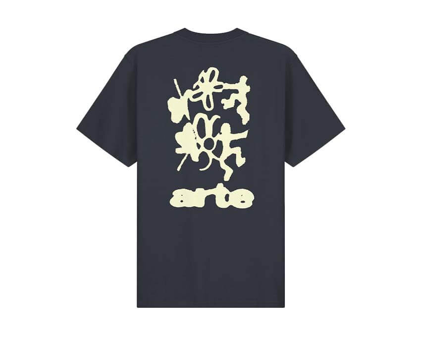 Arte Blurry Back Print Marine — t-shirt homme imprimé flou dos graphique