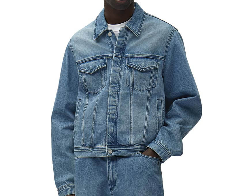 Arte Circle Logo Jeans Jacket vue latérale — veste denim homme coupe droite