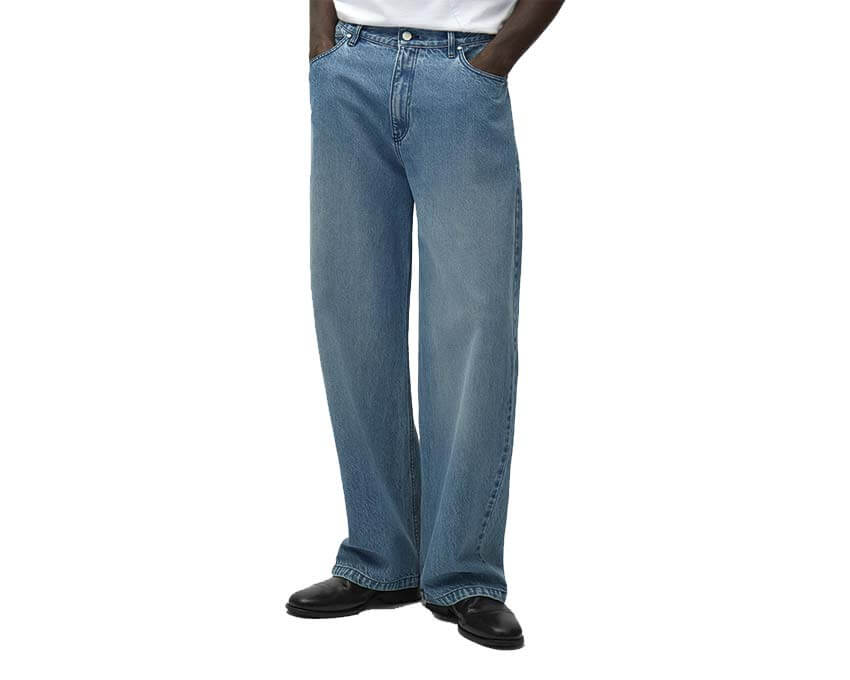 Arte Circle Logo Pocket Pants side view — men's straight cut pants logo