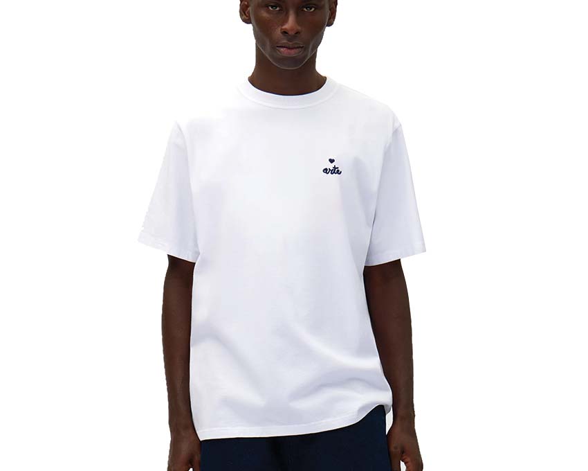 Arte Heart Logo T-shirt White — t-shirt uomo logo cuore ricamato