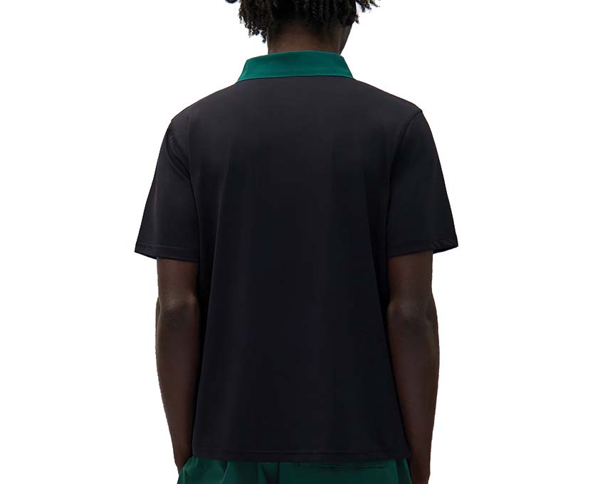 Arte Logo Collar T-shirt Black Green vista laterale — collo a contrasto verde