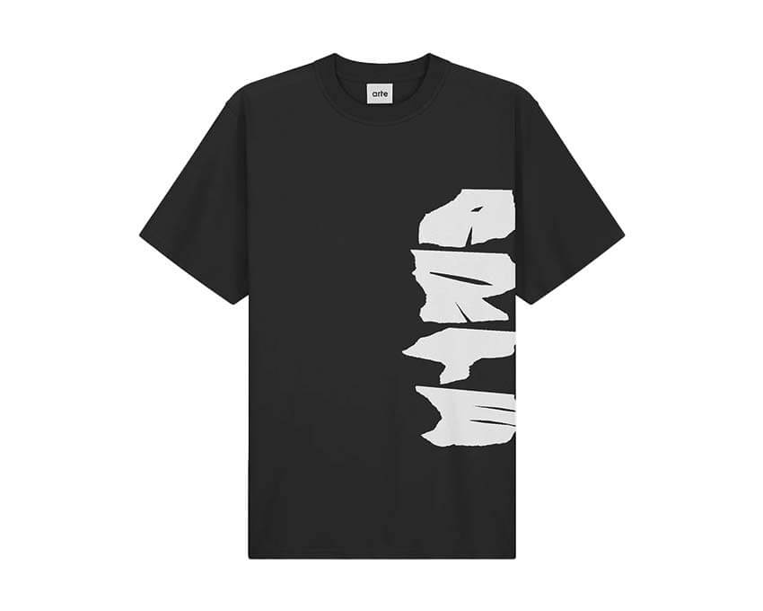 Arte Side Logo T-shirt Noir — t-shirt homme logo latéral brodé côté