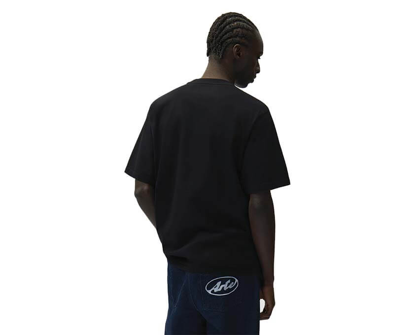 Arte Side Logo T-shirt Noir détail — logo Arte brodé sur le côté