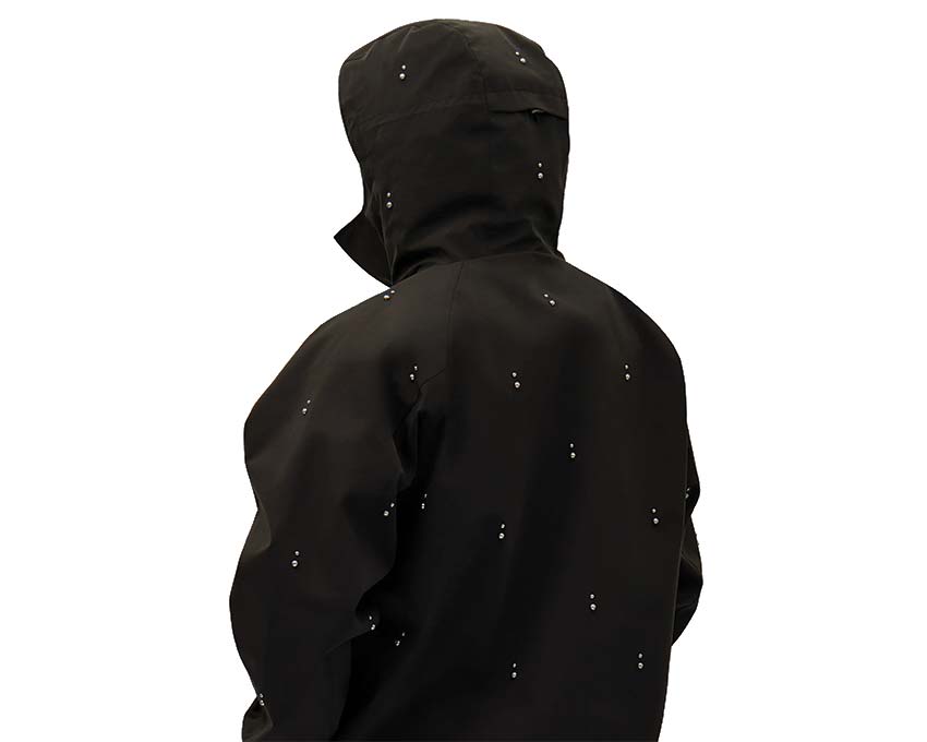 Arte Technical Revits Jacket Black vista laterale — dettaglio rivetti tecnici