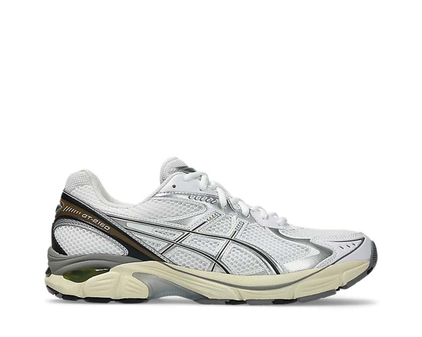 Asics GT-2160 White/Soft Yellow — running rétro femme stabilité bi-densité