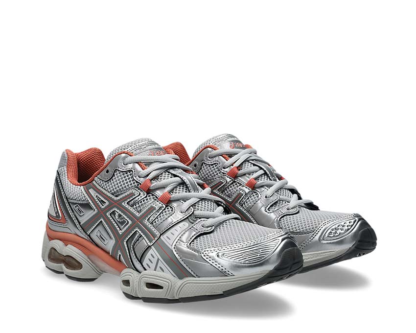 Asics Gel-Nimbus 9 Cloud Grey vue latérale — tige mesh respirante