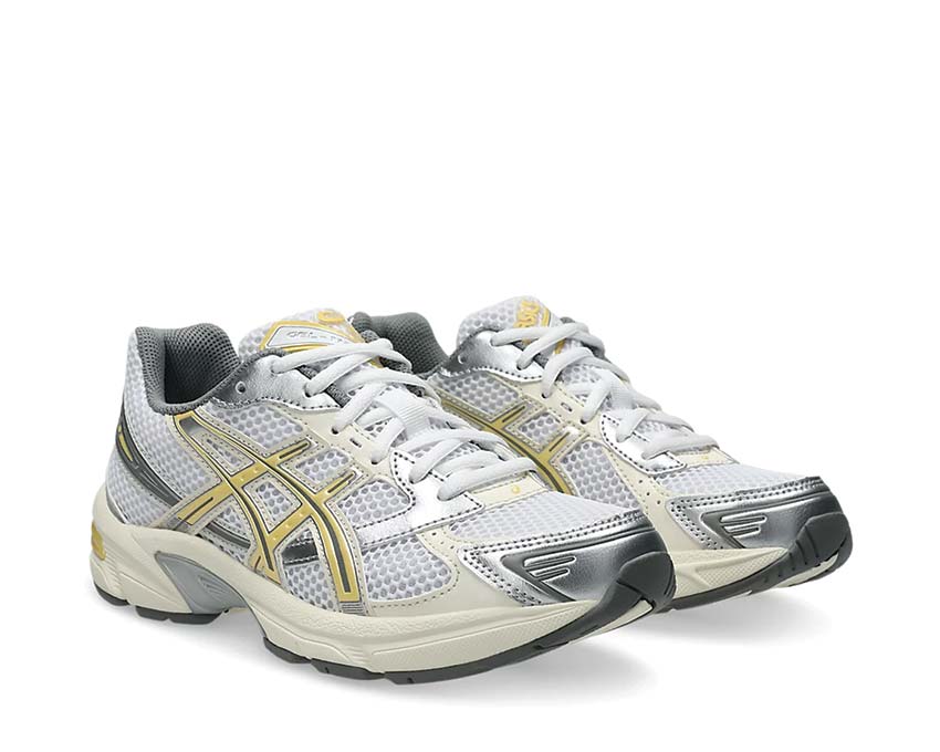 Asics Gel 1130 Faded Yellow White/Faded Yellow Seitenansicht — Mesh-Obermaterial und Retro-Overlay