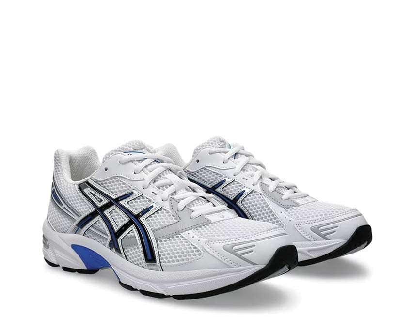 Asics Gel 1130 White/Tuna Blue vue latérale — tige mesh et overlay rétro