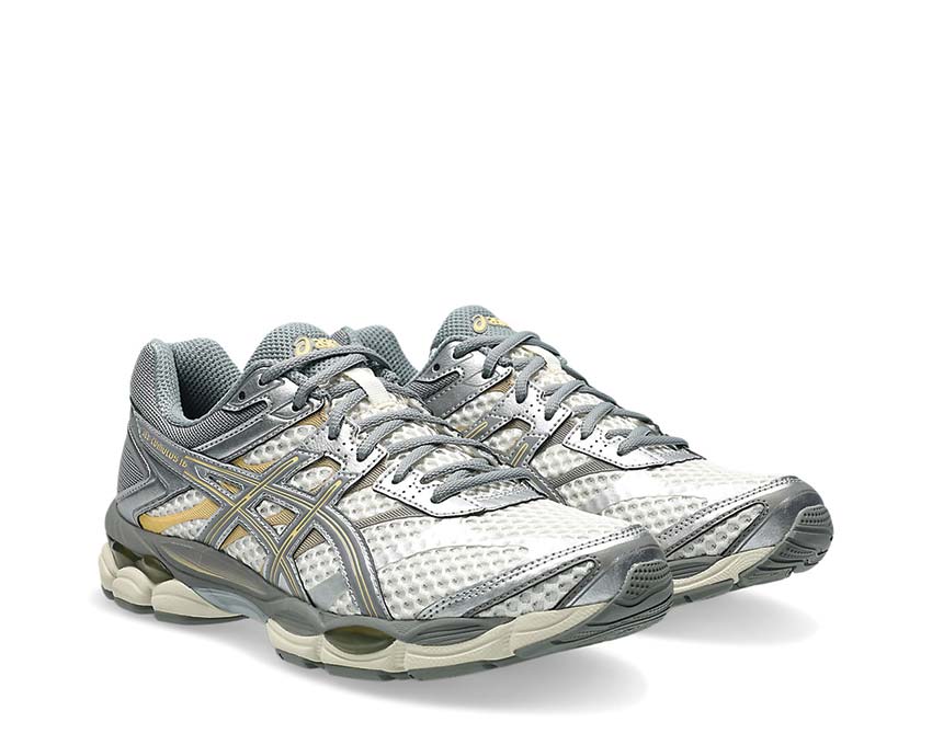 Asics Gel Cumulus 16 Clay Grey vue latérale — tige mesh respirante