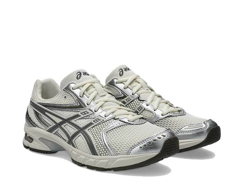 Asics Gel DS Trainer 14 Cream/Clay Grey vue latérale — tige mesh structurée