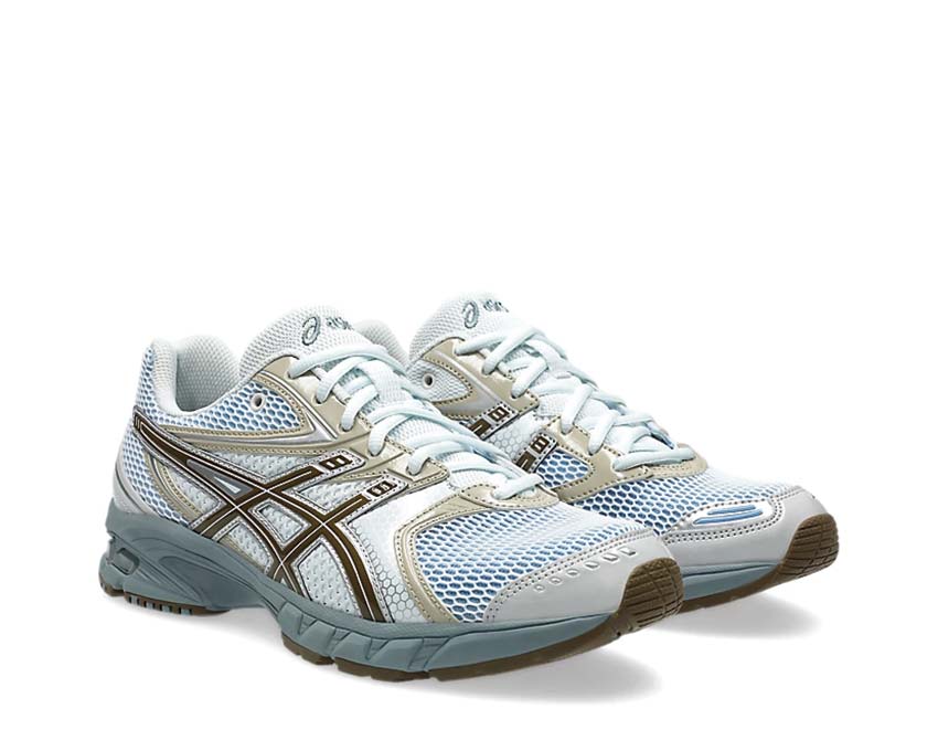 Asics Gel DS Trainer 14 Airy Blue/Clay Canyon vue latérale — mesh structuré