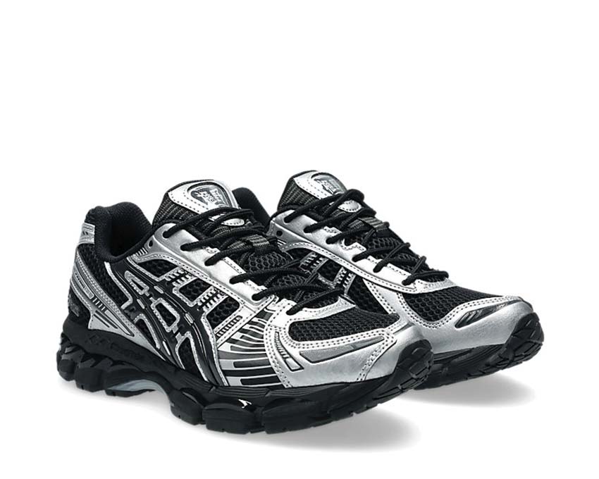 Asics Gel Kayano 12.1 Black vue latérale — tige mesh respirante