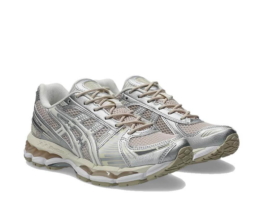 Asics Gel Kayano 12.1 Mineral Beige vue latérale — tige mesh vintage