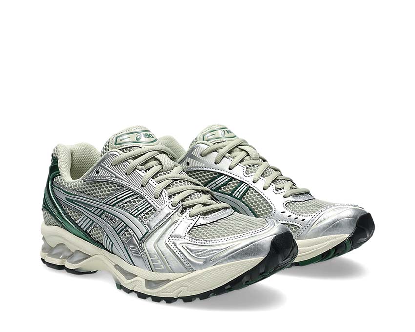 Asics Gel Kayano 14 Dried Leaf Green vue latérale — tige mesh vintage