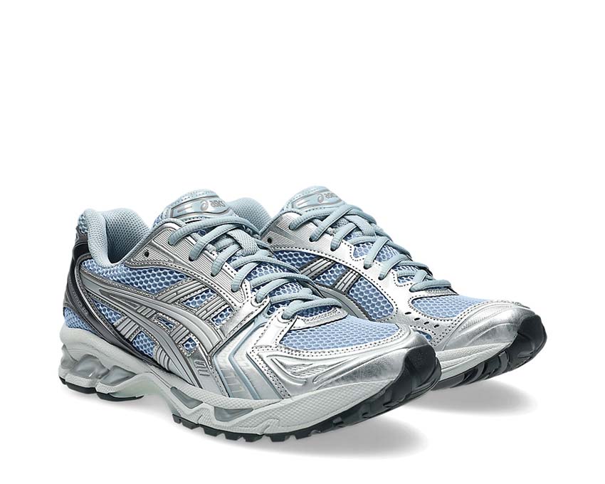 Asics Gel Kayano 14 Dolphin Grey vue latérale — tige mesh vintage