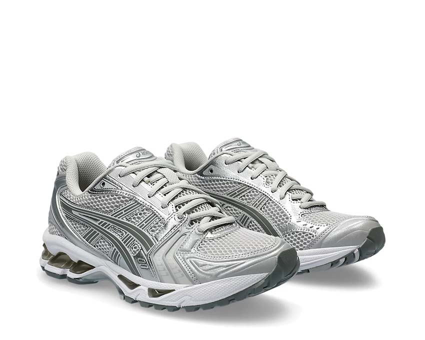 Asics Gel Kayano 14 W Cloud Grey/Clay Grey vue latérale — tige mesh vintage