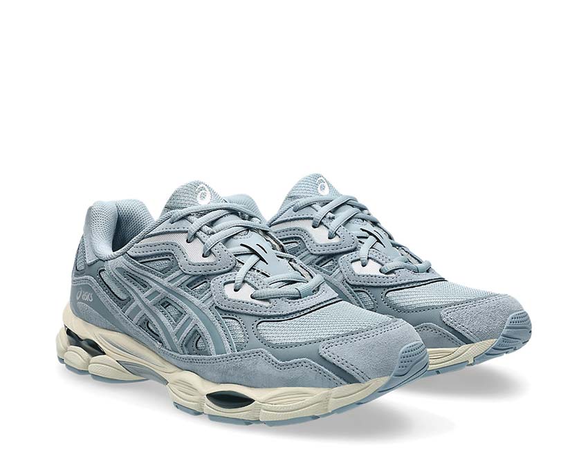 Asics Gel NYC Dolphin Grey vue latérale — tige mesh vintage