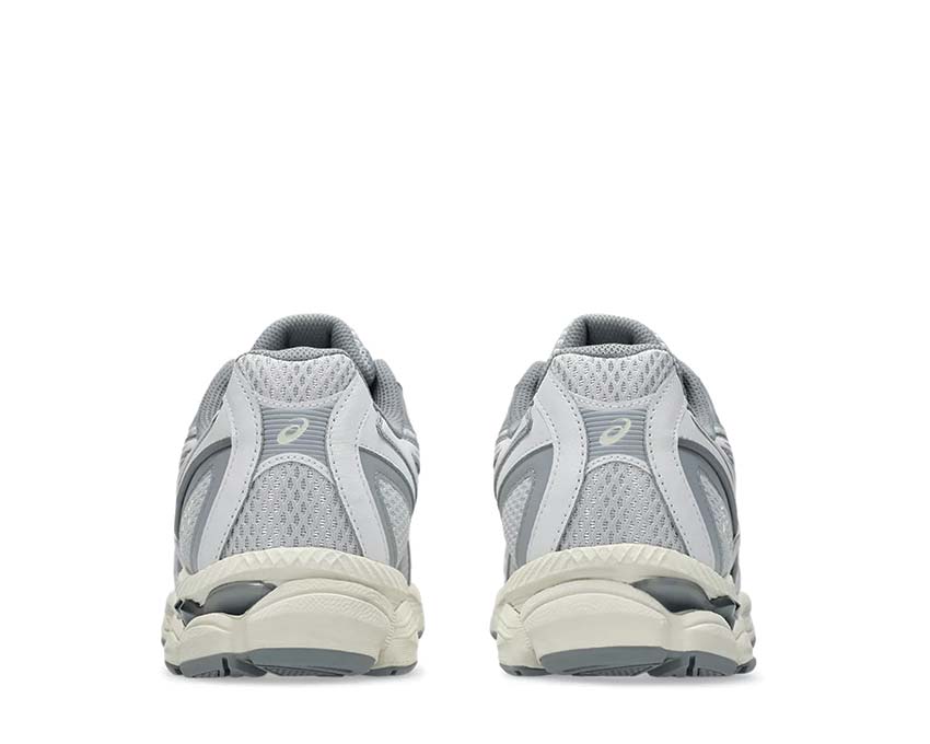 Asics Gel NYC 2055 Glacier Grey/White detail — mesh and vintage overlay