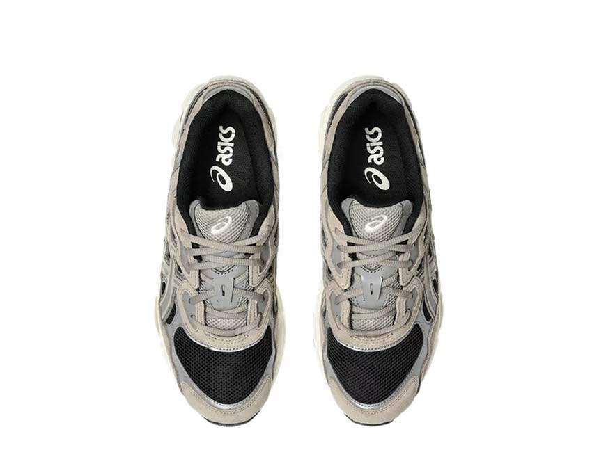 Asics Gel NYC Greige Black/Greige Rückansicht — Gel-Dämpfung Ferse Vintage