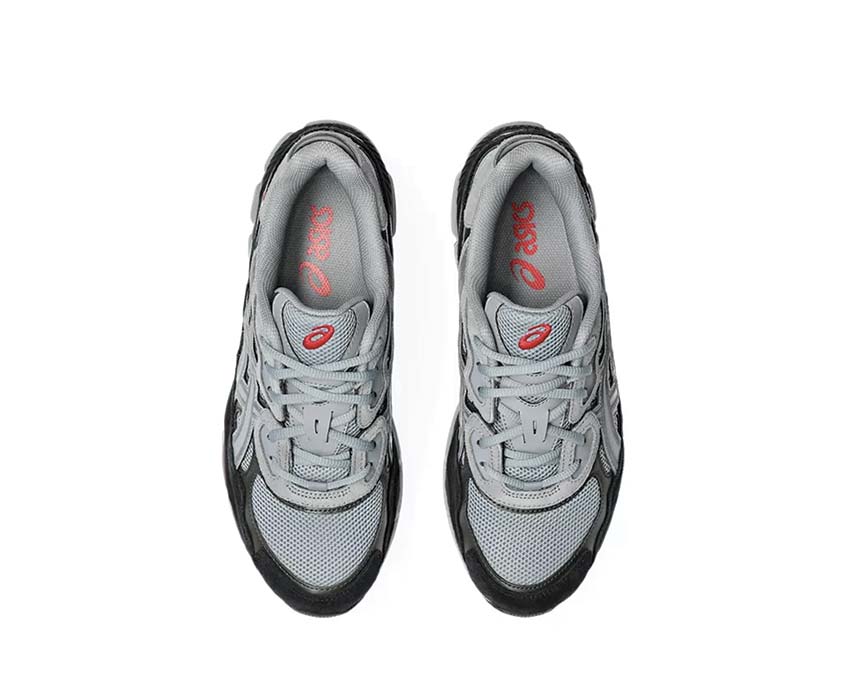 Asics Gel NYC Gravel/Black rear view — vintage Gel heel cushioning