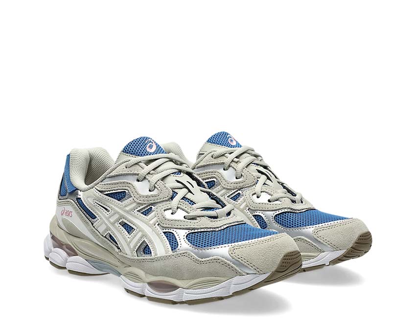 Asics Gel NYC Polar Night / Cream vue latérale — tige mesh et suède vintage