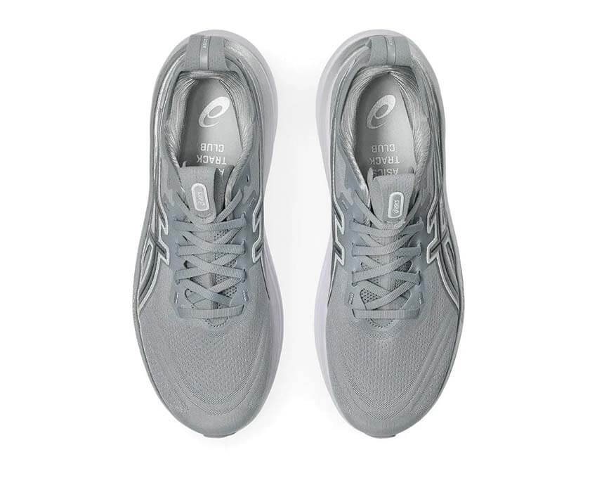 Asics Gel Nimbus 28 ATC Piedmont Grey détail — construction mesh 2000s noirfonce.eu