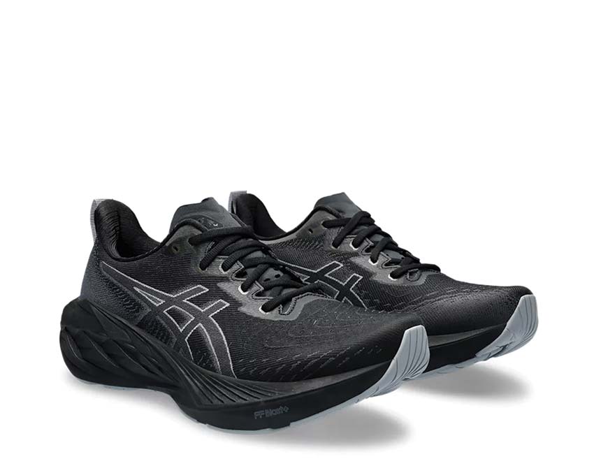 Asics Novablast 4 Black/Graphite Grey vue latérale — tige mesh légère homme