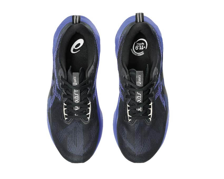 Asics Novablast 5 Cobalt Burst détail — tige knit respirante dynamique
