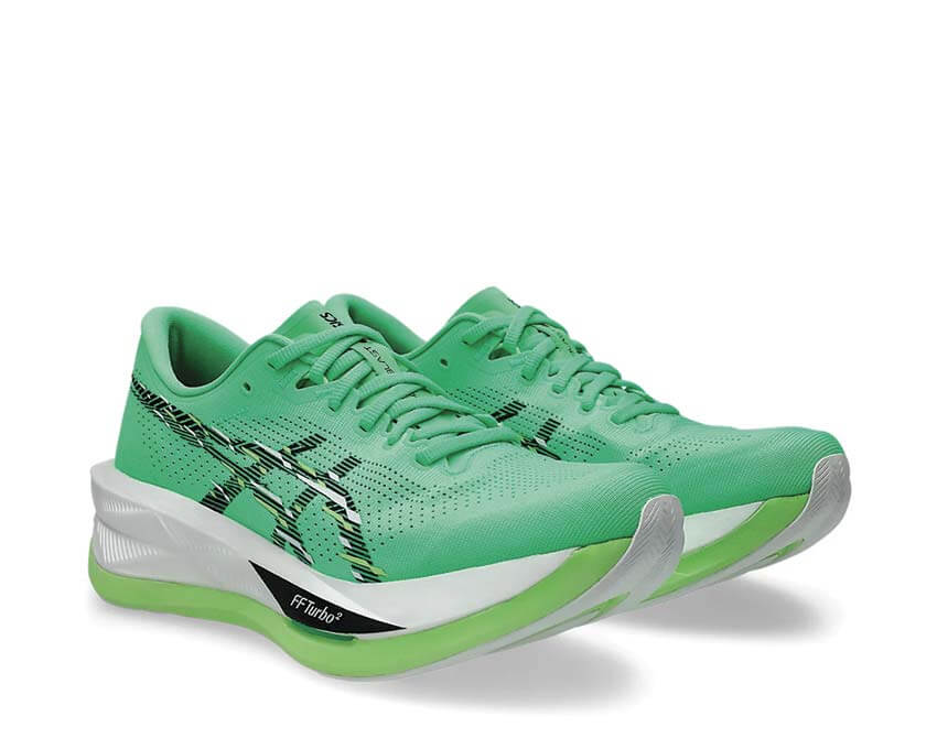 Asics Sonicblast Vital Green vue latérale — tige mesh et suède chunky