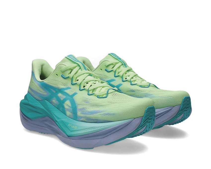 Asics Superblast 3 Energy Aqua vue latérale — tige knit légère ultra-réactive
