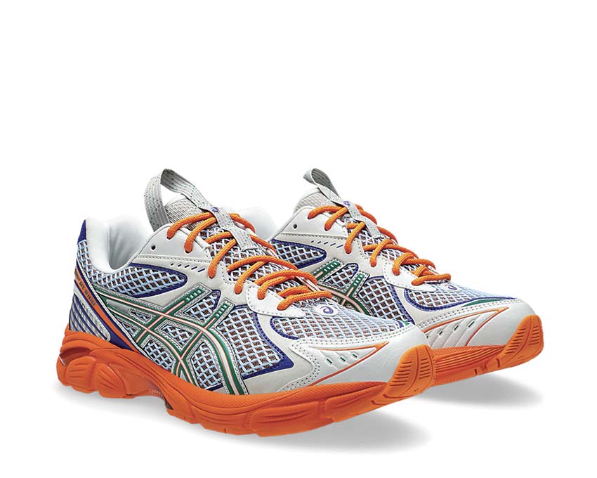 Asics UB-7 GT-2160 Kiko Kostadinov Lava Orange/Jasper Green Seitenansicht — Kollaborationsdesign