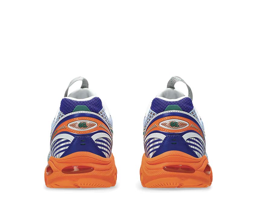 Asics UB-7 GT-2160 Kiko Kostadinov Lava Orange/Jasper Green Detail — premium Kollaboration Obermaterial