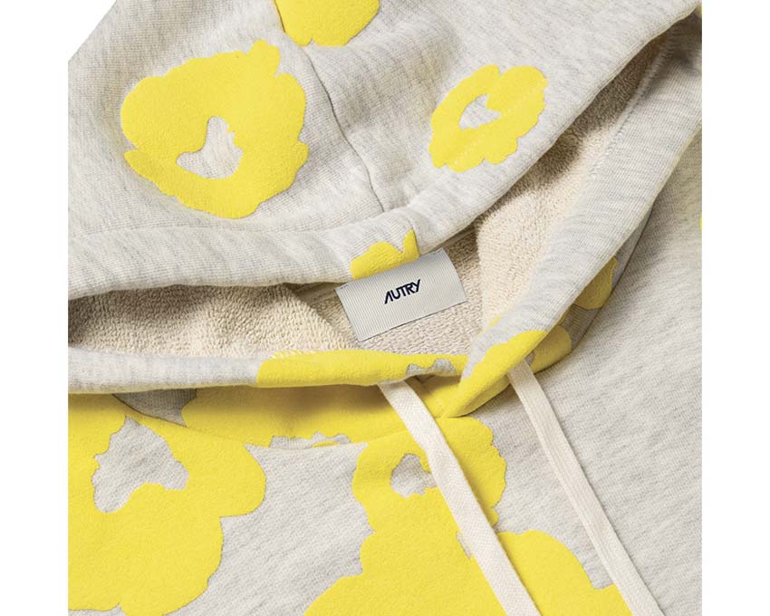 Autry Flowers Hoodie Gris Jaune dos — dos hoodie floral coton premium Autry