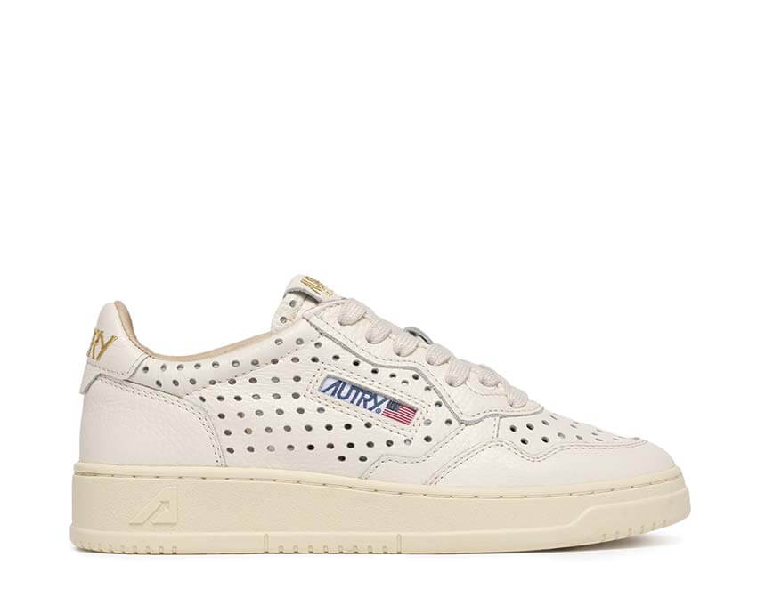 Autry Medalist Low W Cream — sneaker femme cuir crème blanc cassé rétro tennis