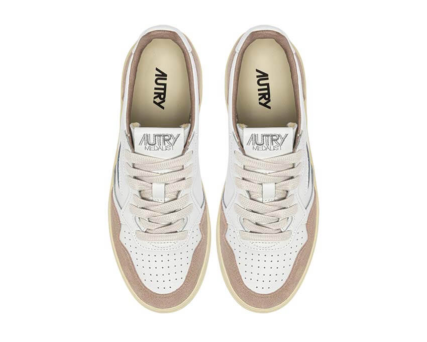 Autry Medalist Low Blanc dos — talon cuir blanc Medalist Low femme