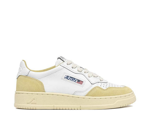 Autry Medalist Low Straw Paille — sneakers femme cuir paille beige doré lifestyle premium