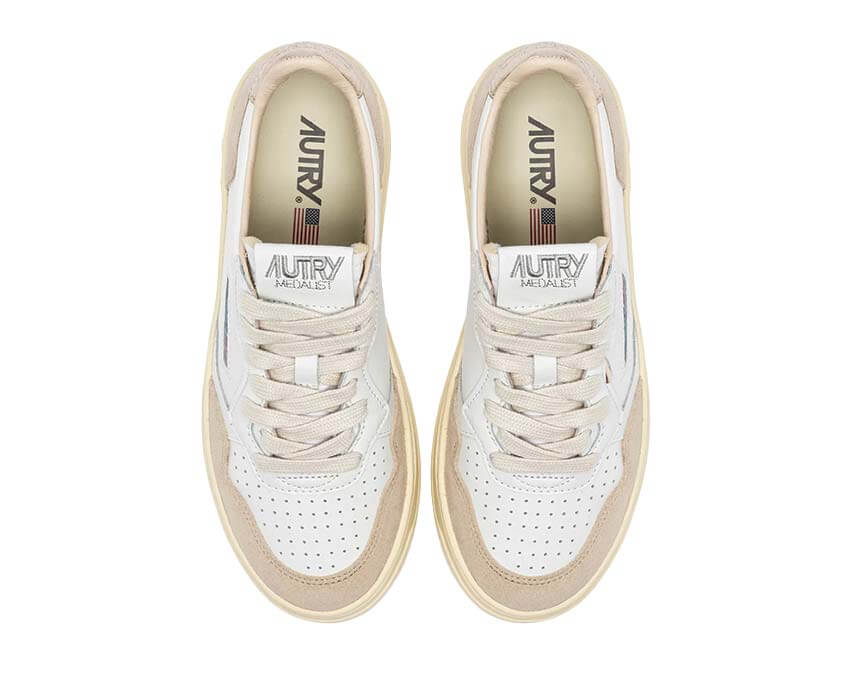 Autry Medalist Low Rose dos — talon daim rose Medalist Low femme