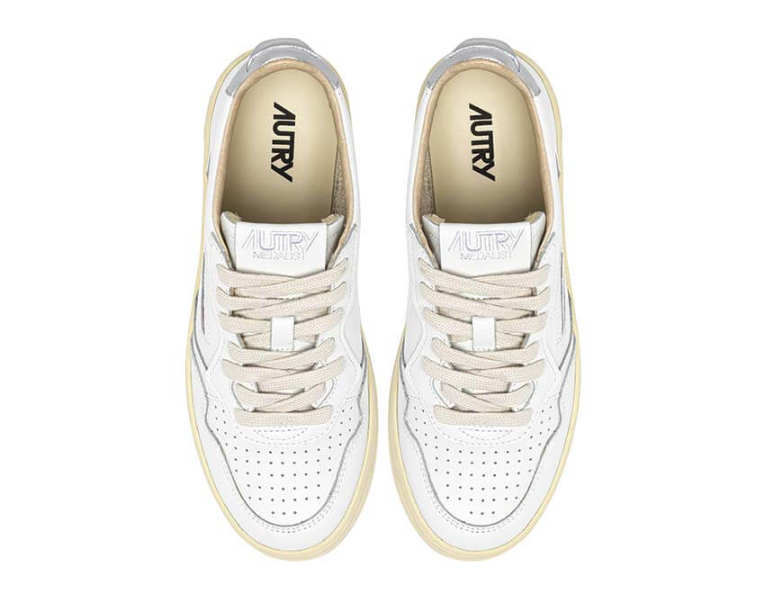 Autry Medalist Low Silver dos — talon Medalist Low cuir argenté
