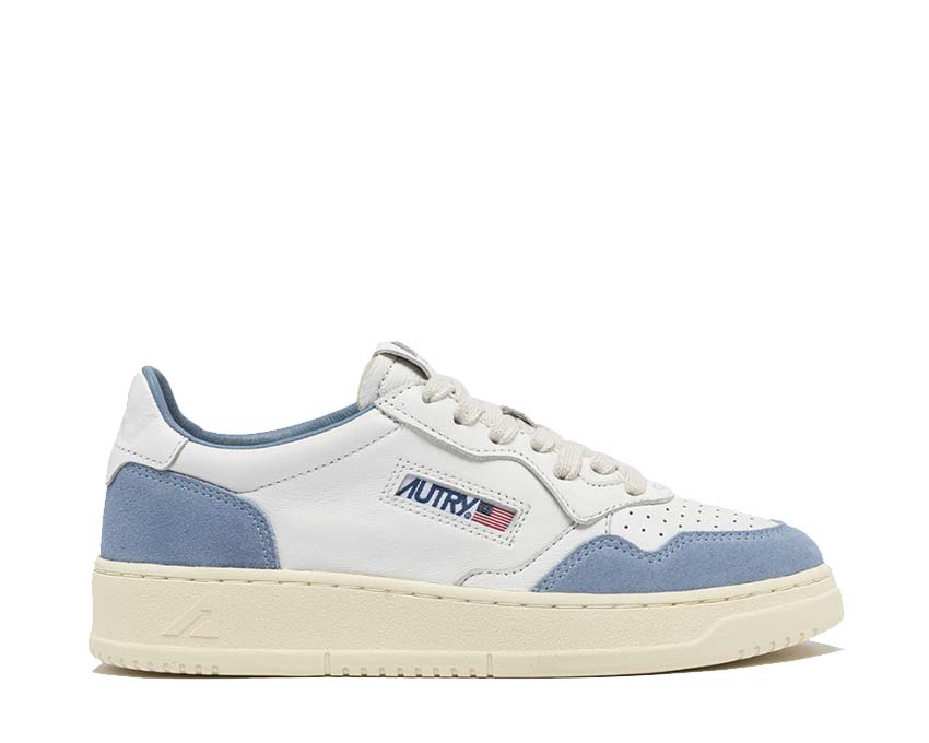 Autry Medalist Low W Goat Suede White Street — Damen-Sneaker Leder Retro Sport