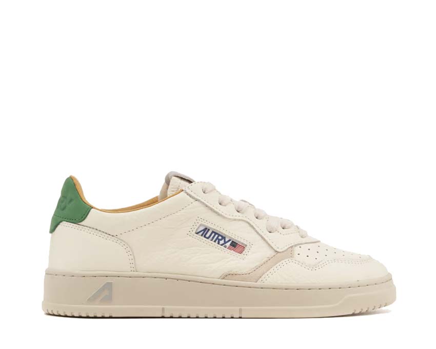 Autry Medalist Low Elep Am Vapor Green — sneaker homme cuir naturel vert