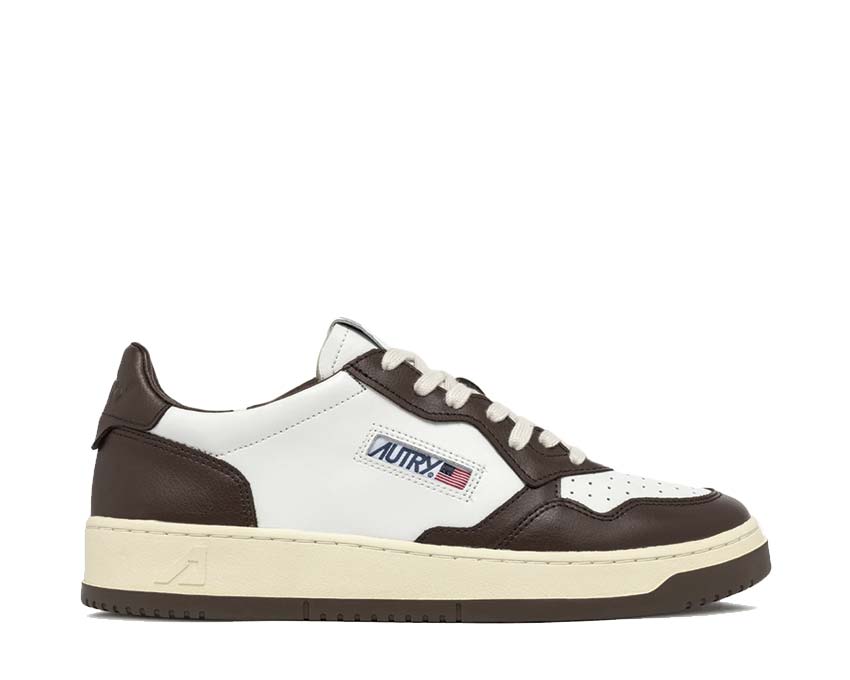 Autry Medalist Low White Chestnut — sneaker homme cuir blanc et marron