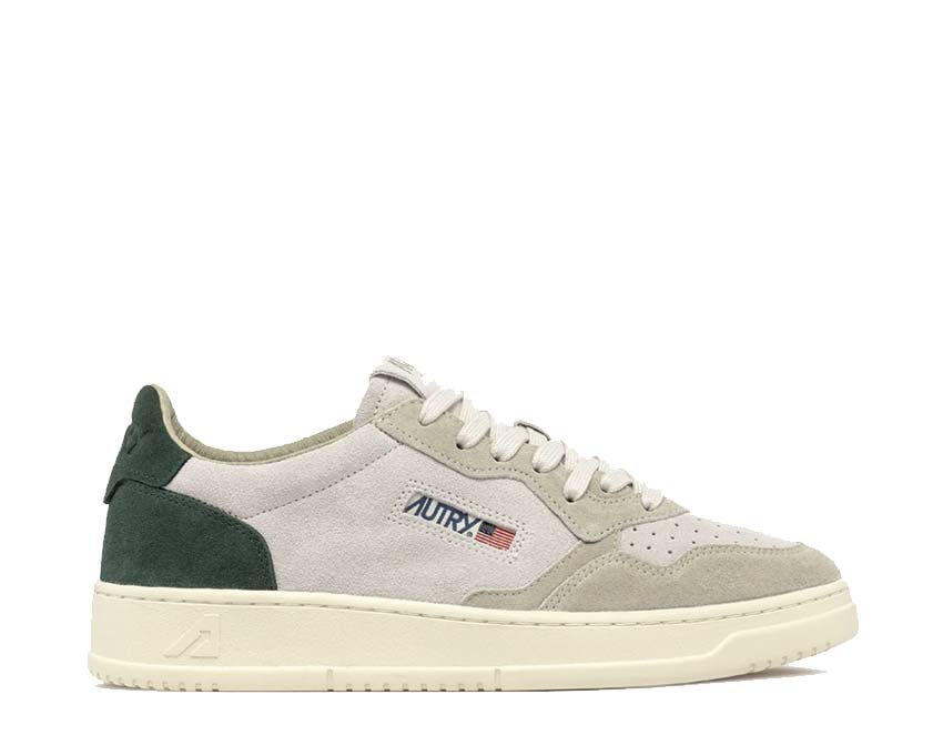 Autry Medalist Low Tricolore Suede Bottle Papyrus — men's sneaker leather retro sport